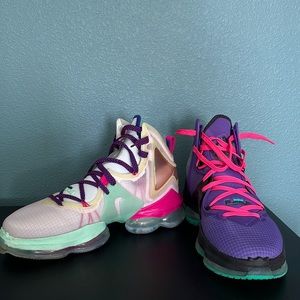 LebronXIX multi- colored basketball shoe.